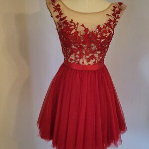 Stunning Sherry Hill short red prom dress Size 0